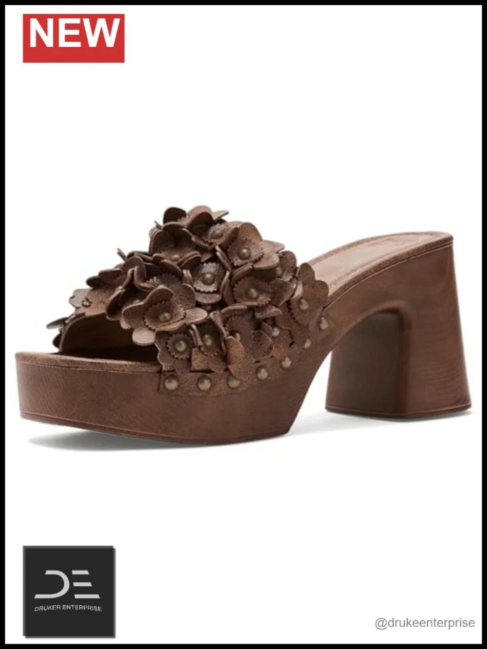 Frye and Co. Wylie Flower Slides Faux Leather Sandals